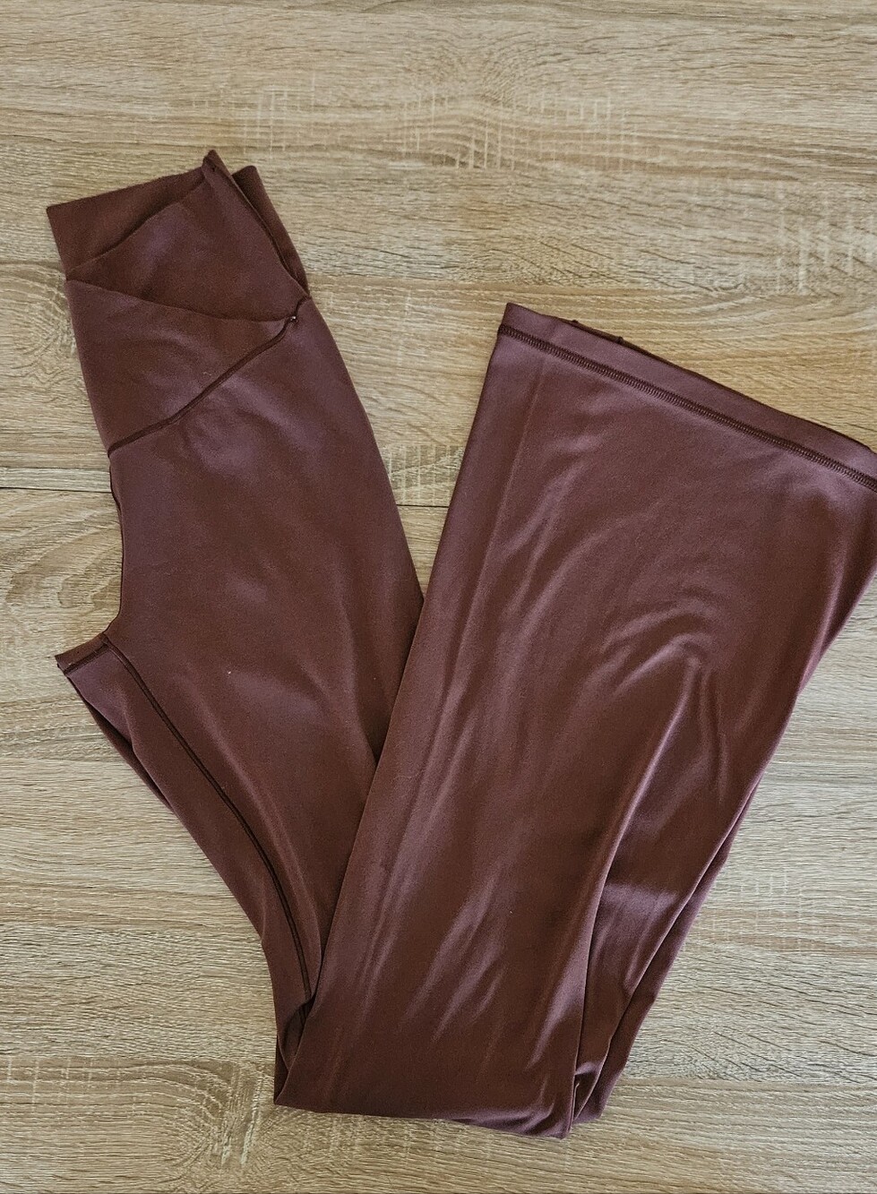 aerie Offline Cross Over Wide Leg Leggings — Chestnut Brown - Medium
